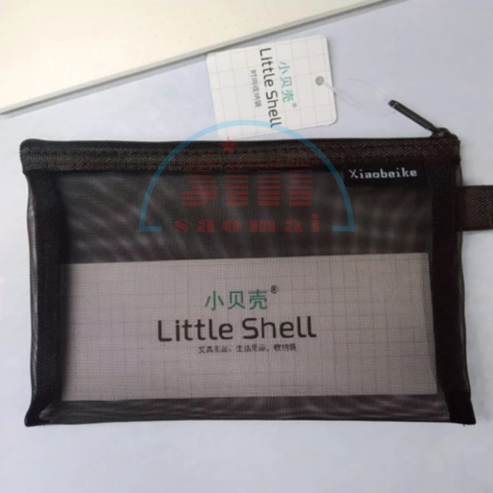 Túi đựng bút lưới có khóa kéo Little Shell A5-202-TM
