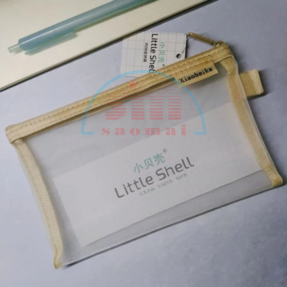 Túi đựng bút lưới có khóa kéo Little Shell A5-202-TM