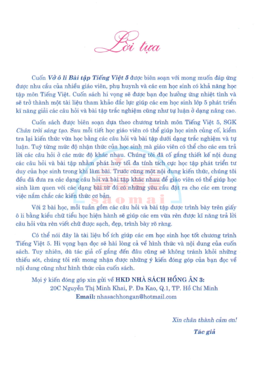 Vở ô li bài tập Tiếng Việt 5/1-HA3