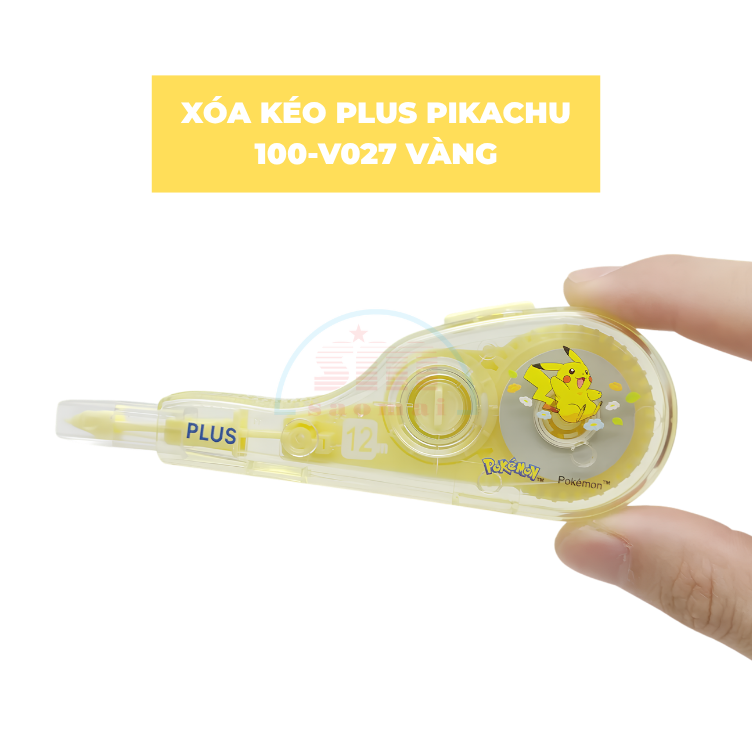 Xóa kéo Plus  Pikachu 100-V027 vàng-HV