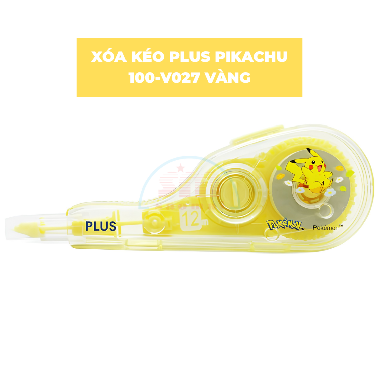 Xóa kéo Plus  Pikachu 100-V027 vàng-HV