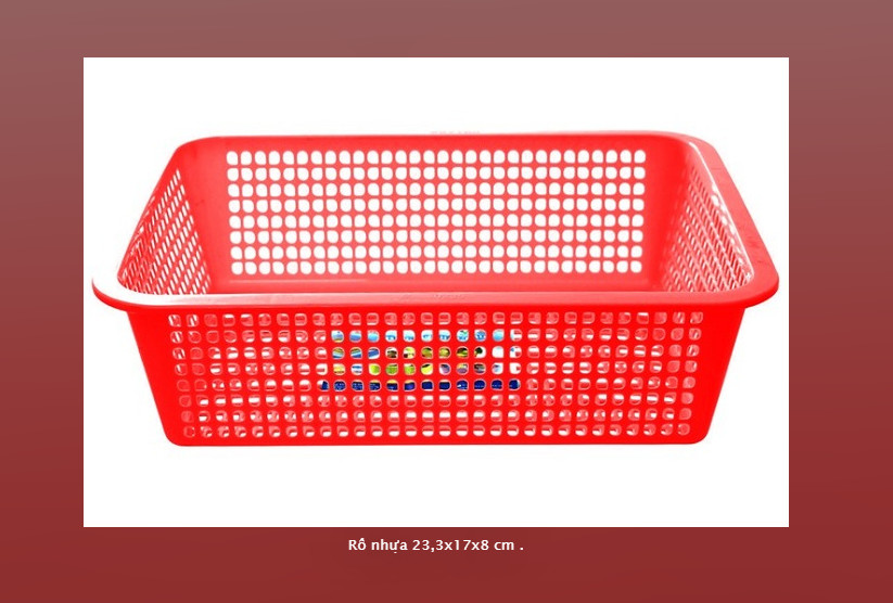Rổ nhựa vuông 23,3x17X8 cm-DT
