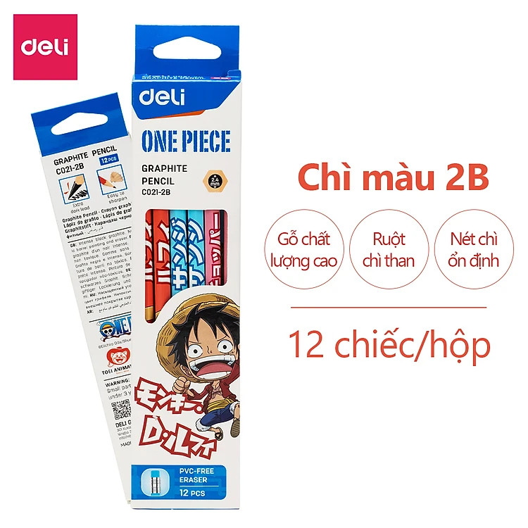 Bút chì Deli 2B C021 One Piece-LA