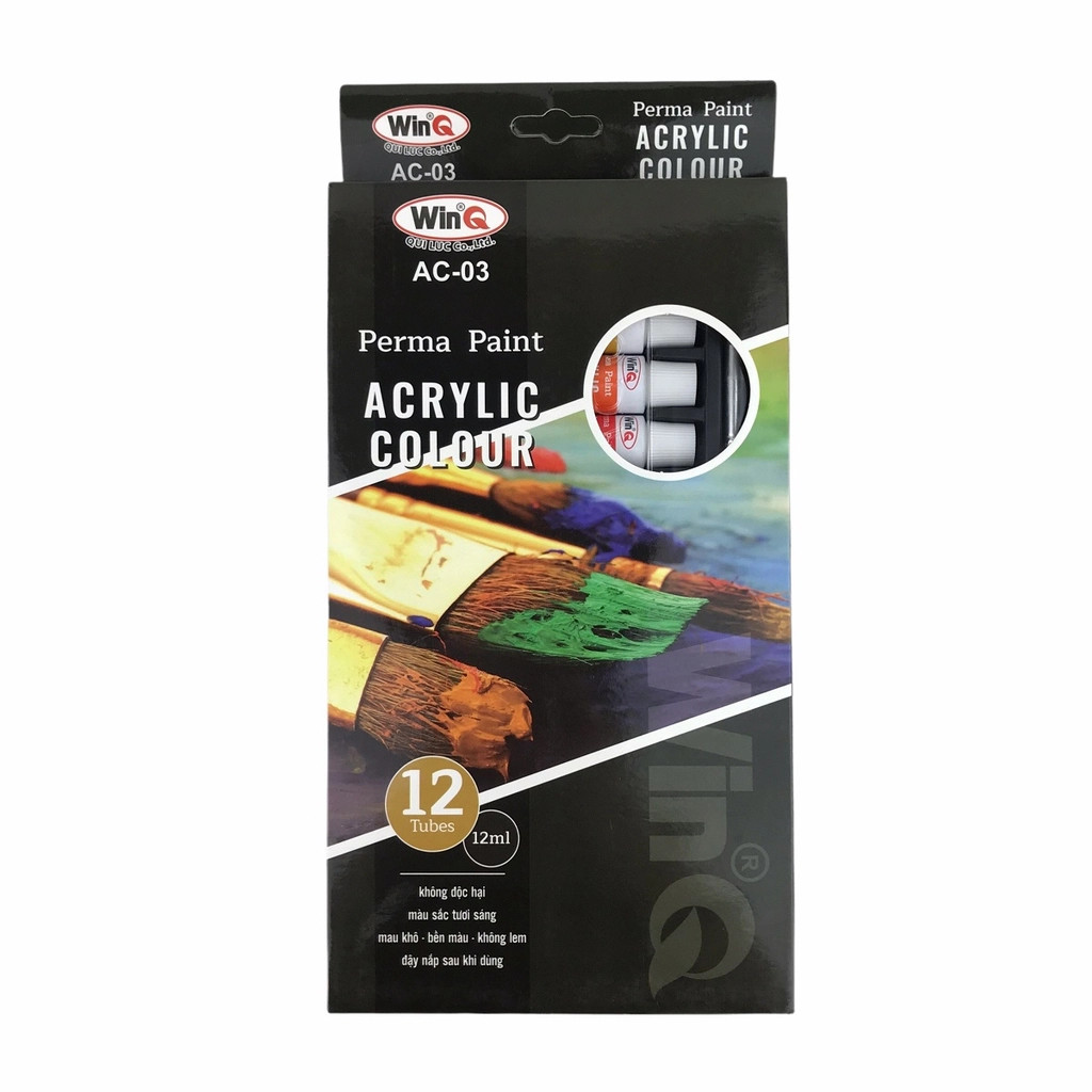Màu nước WinQ Acrylic 12màu AC-03-SM