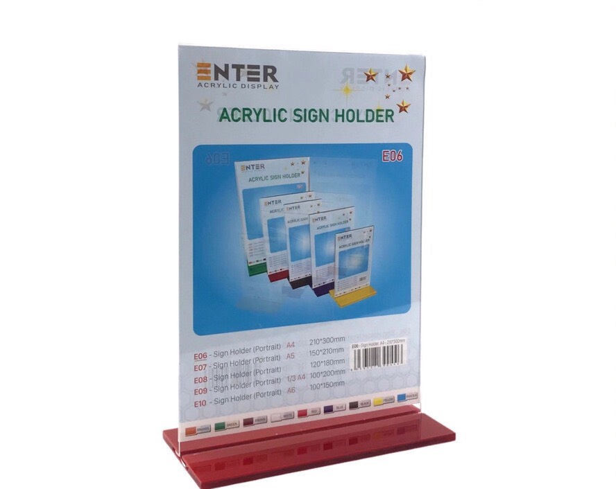 Kệ mica 2 mặt A4 đế lùa E06-SM