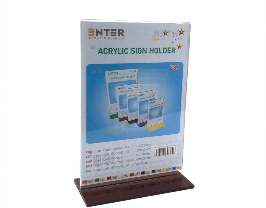 Kệ mica 2 mặt A4 đế lùa E06-SM