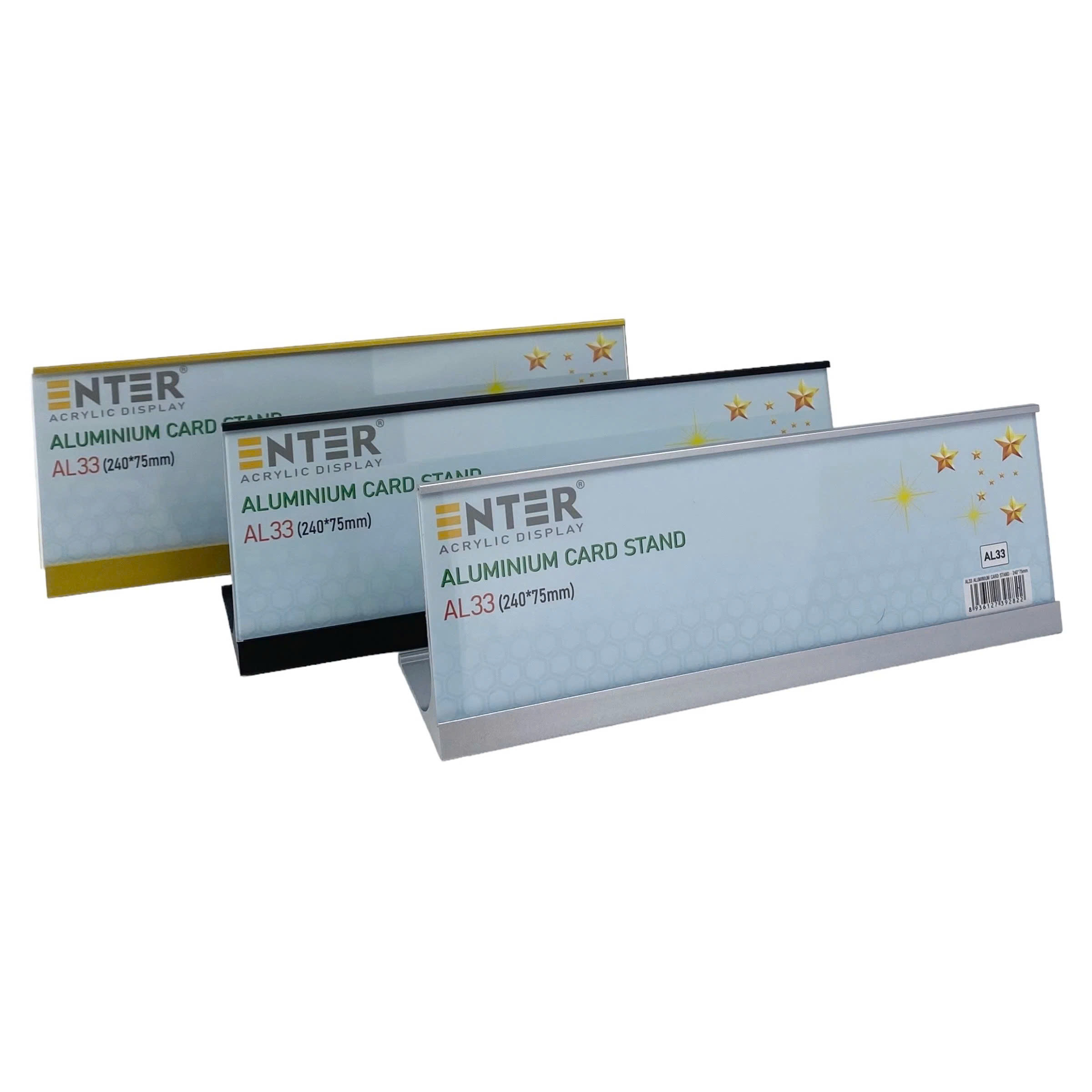 Bảng thông tin để bàn nhôm Enter AL33 240X75mm-SM