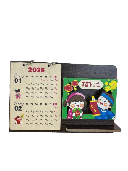 Tết-Lịch bàn gỗ-BM