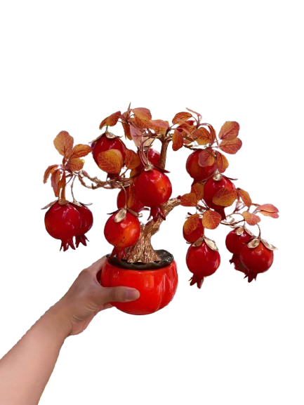 Chậu trái cây lớn ( Táo - Lựu - Hồng ) -KTN