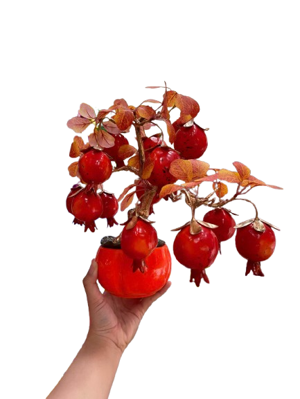 Chậu trái cây lớn ( Táo - Lựu - Hồng ) -KTN