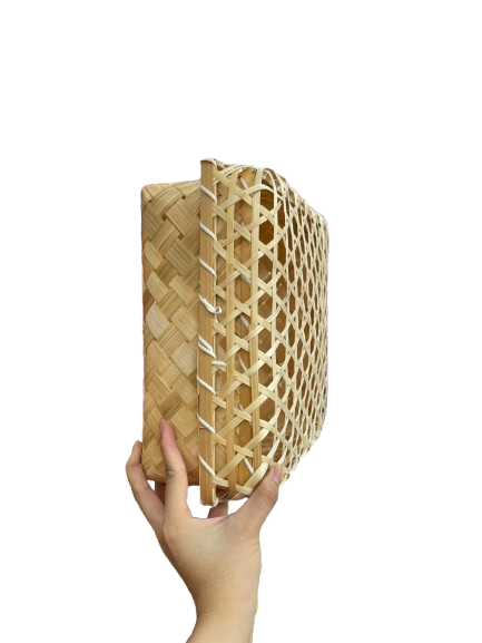 Hộp vuông tre MC 25cm-SM