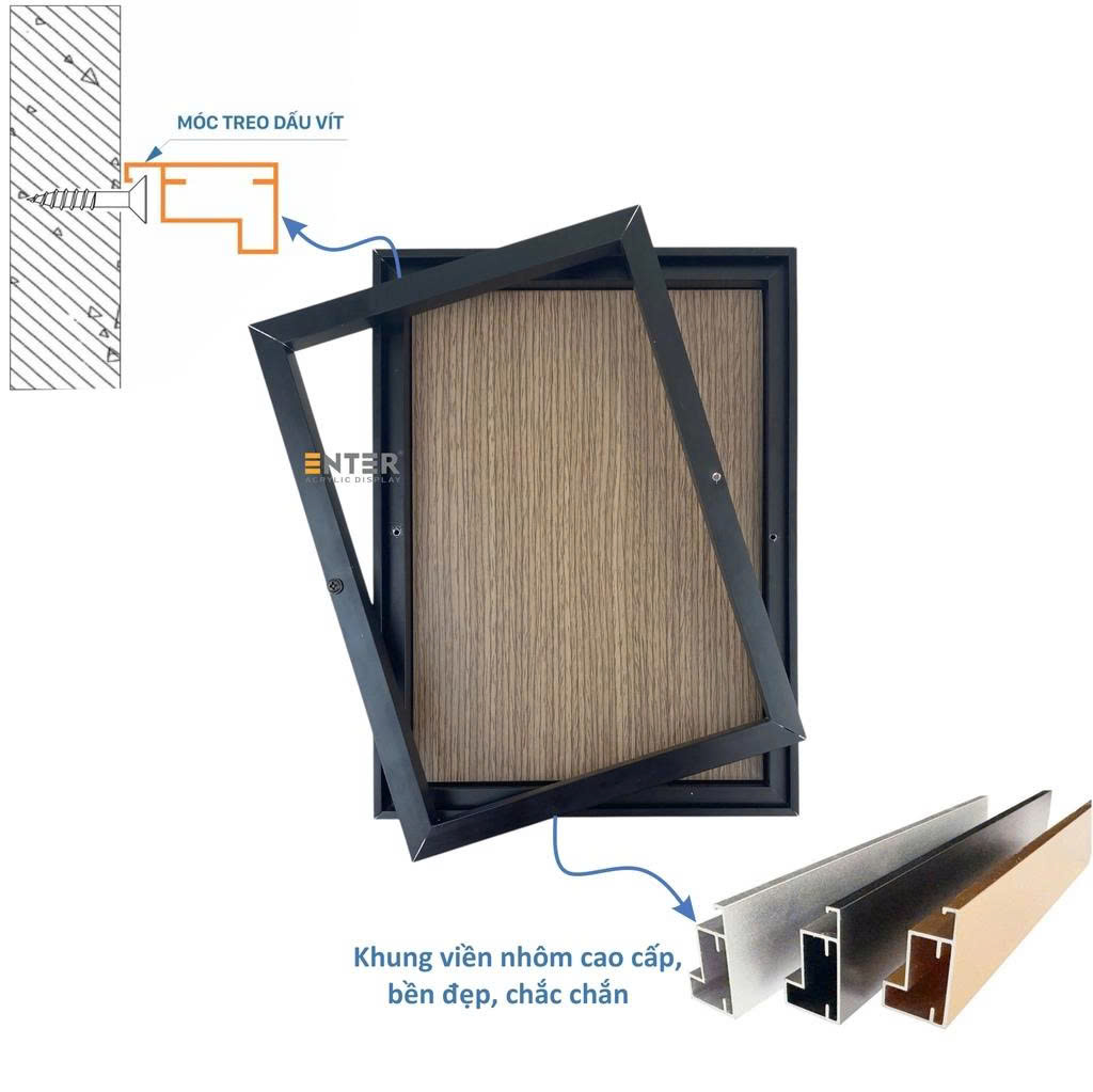 Khung hình nhôm Enter KH203 21x30cm-SM