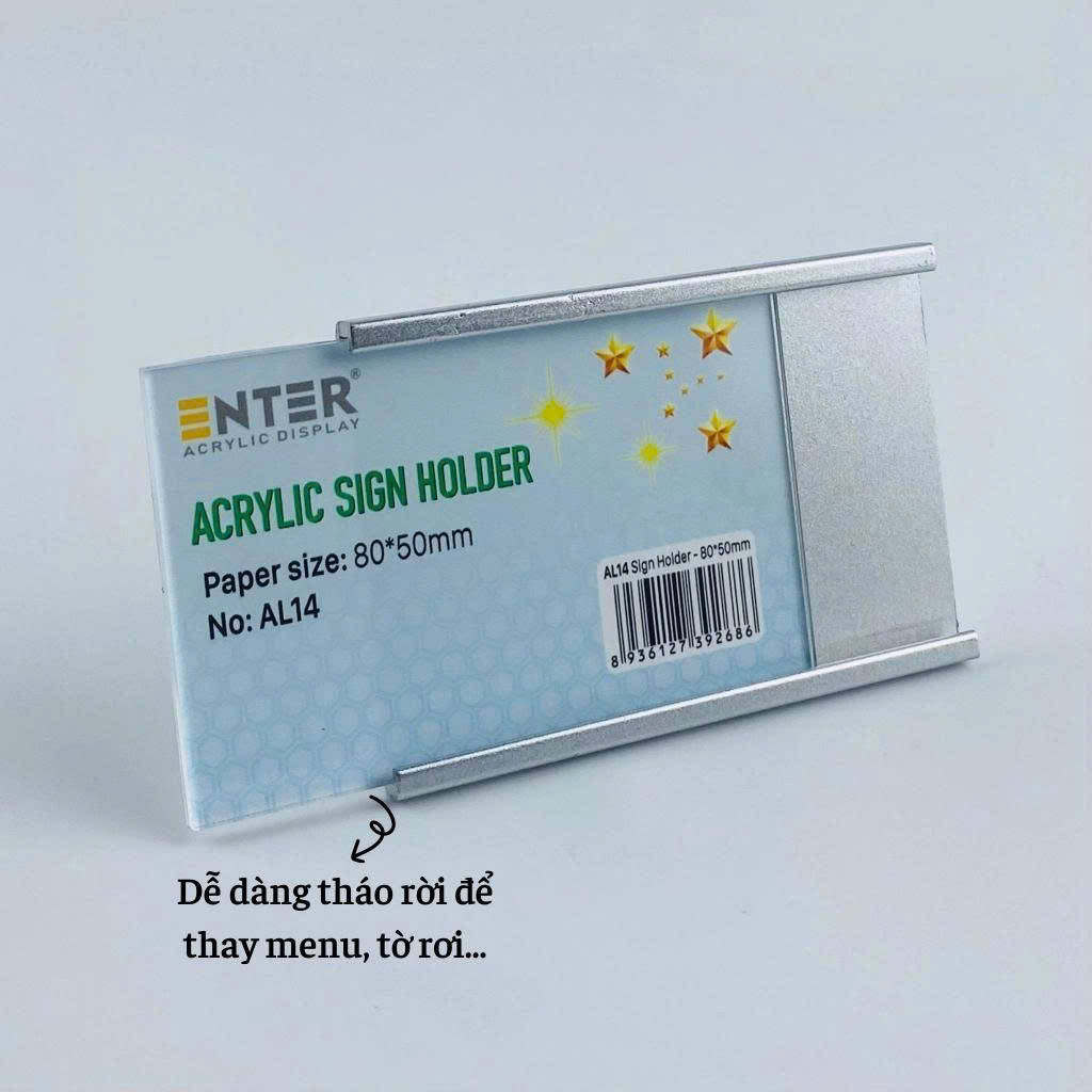 Bảng thông tin nhôm Enter AL14 80X50mm-SM