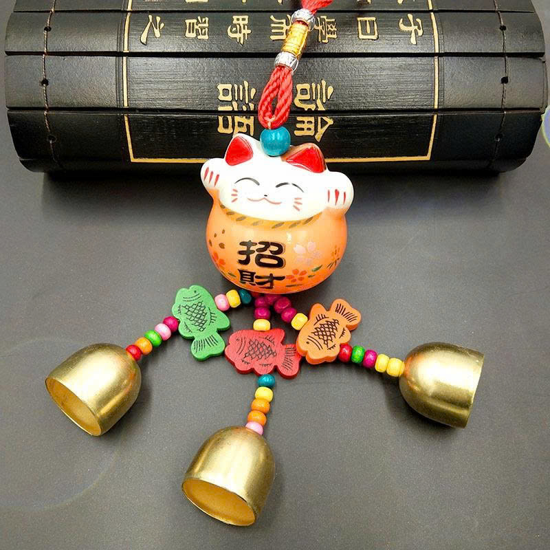 Khánh treo mèo sứ có chuông-BL