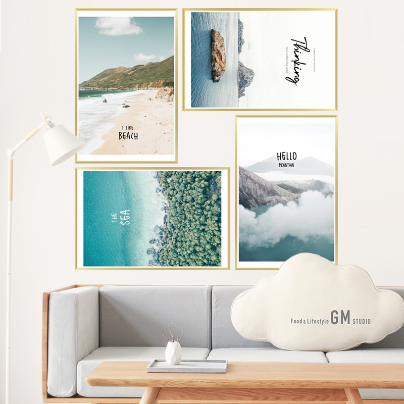 Decal dán tường Sticker dán tường in chất lượng cao có keo mặt sau mẫu Cảnh thiên nhiên phong cách Vintage ZH62