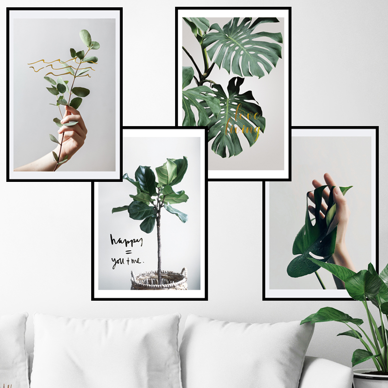 Decal dán tường Sticker dán tường in chất lượng cao có keo mặt sau mẫu hoa lá phong cách Vintage ZH54
