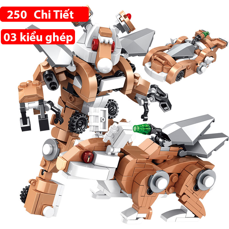 Bộ đồ chơi lắp ráp kiểu Lego Mẫu 12 con giáp có thể ráp thành Robot với hơn 200 chi tiết chất liệu nhựa ABS Cao cấp