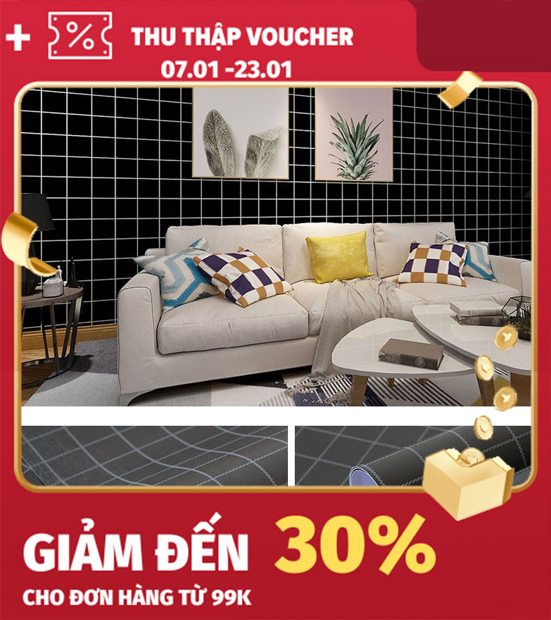 Giấy dán tường kẻ ô phong cách sang trọng Hàn Quốc Khổ 5M HPMWallpaper. Độ bền cao keo bám chắc tuổi thọ giấy lâu.