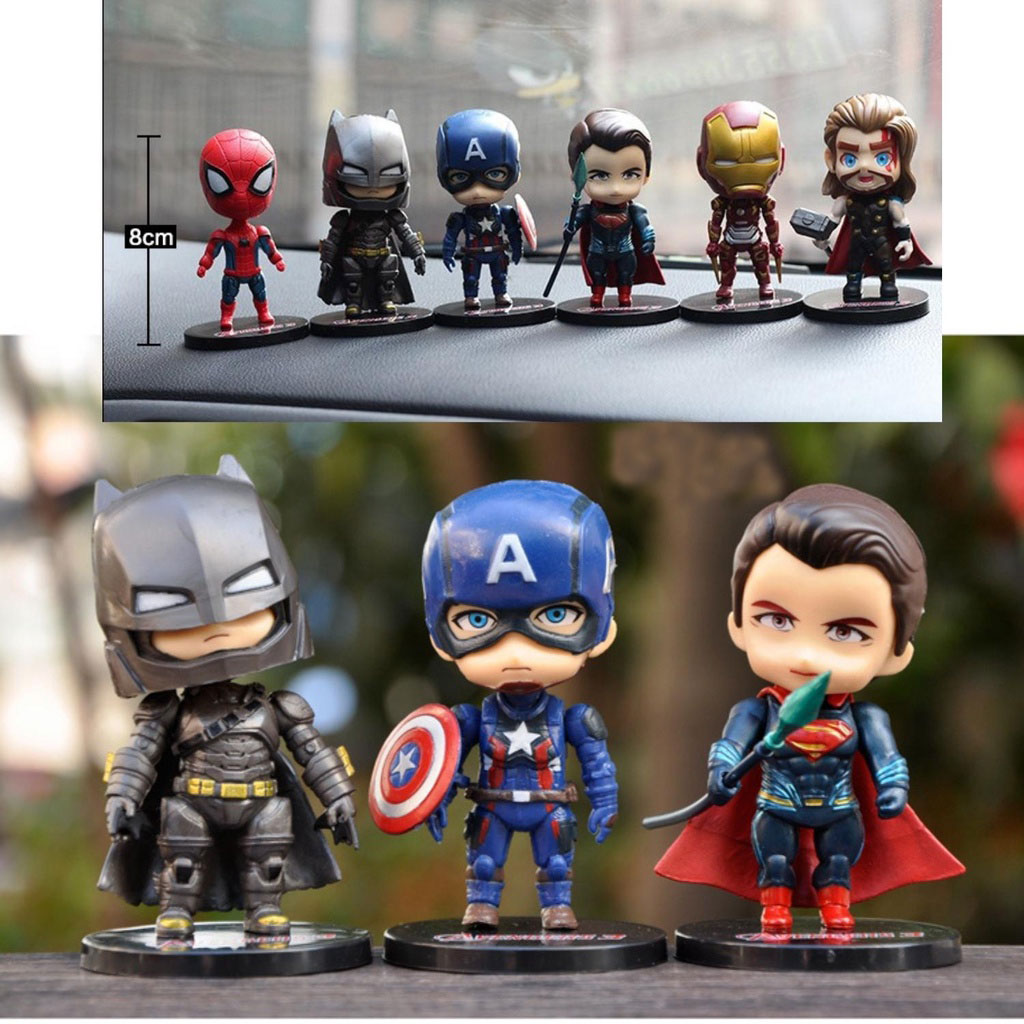 Mô Hình Avenger Bộ 6 nhân vật siêu anh hùng cao 8-9cm hàng chất lượng cao - Figure Tượng Avenger