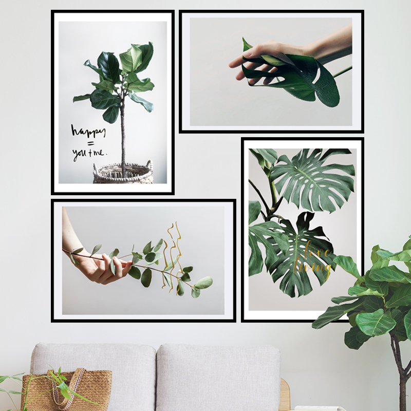 Decal dán tường Sticker dán tường in chất lượng cao có keo mặt sau mẫu hoa lá phong cách Vintage ZH54