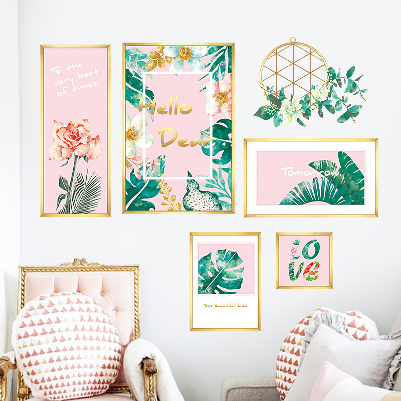 Sticker Decal dán tường Decal dán kính 3D Mẫu Hoa Lá Cây Cỏ Zooyoo QR9078