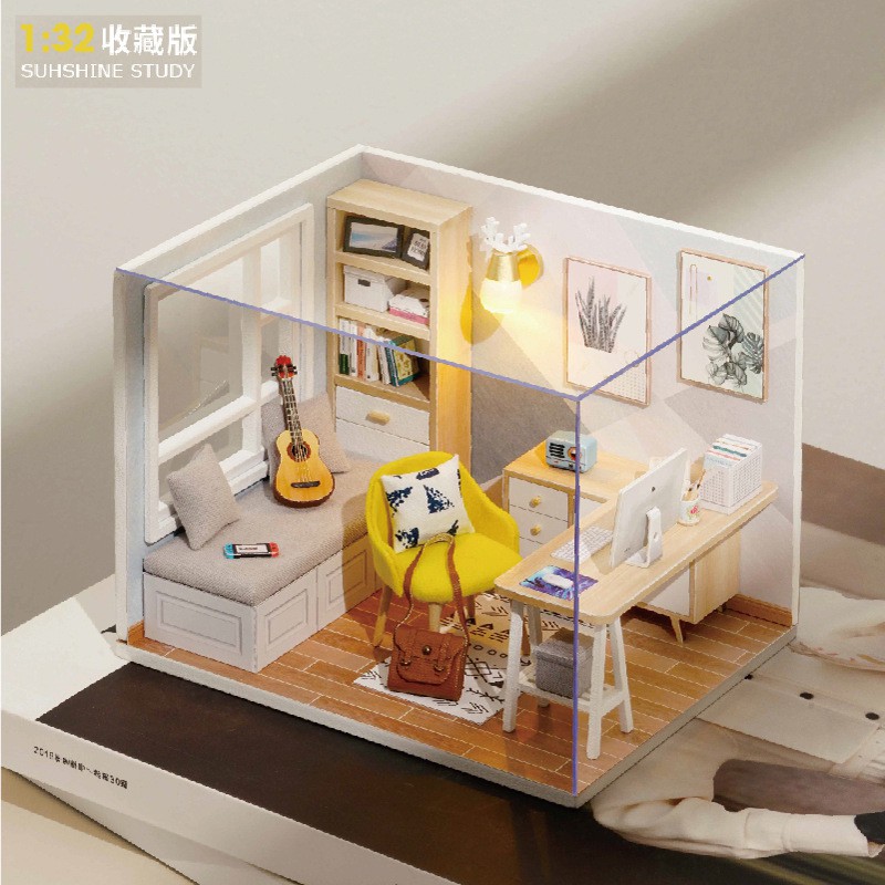 Nhà búp bê lắp ghép Phòng học Sinh Nhà Búp Bê Gỗ