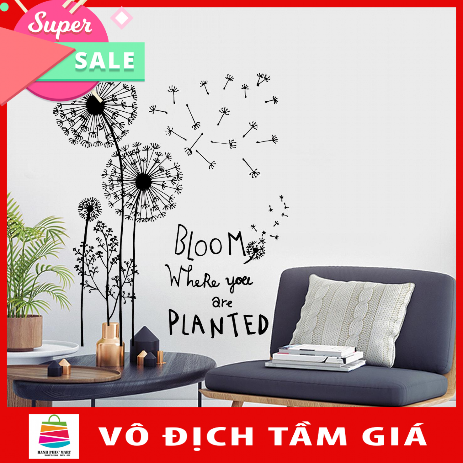 Decal dán tường Bloom Planted JM8390 flowerdecal framedecals