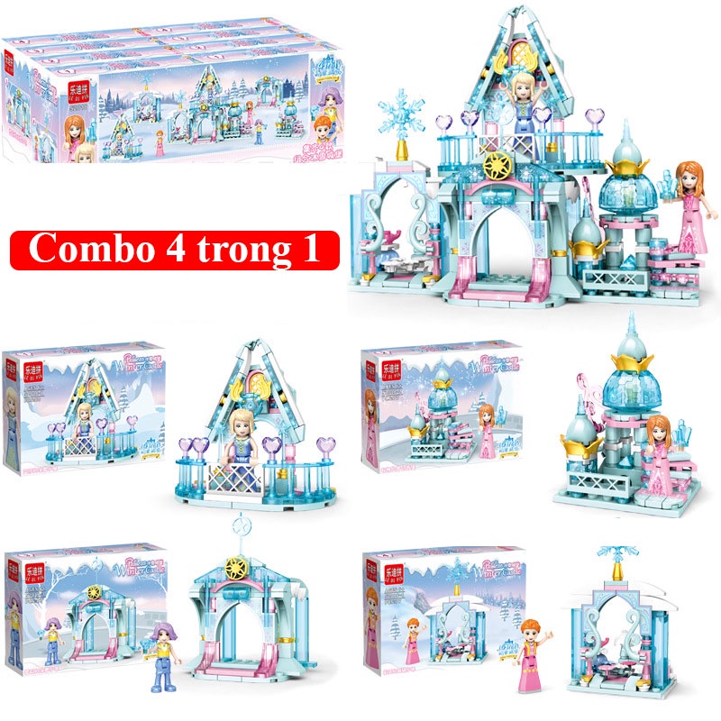 Đồ chơi lắp ráp lâu đài tuyết cho bé gái bé trai với hơn 314 chi tiết nhựa ABS cao cấp