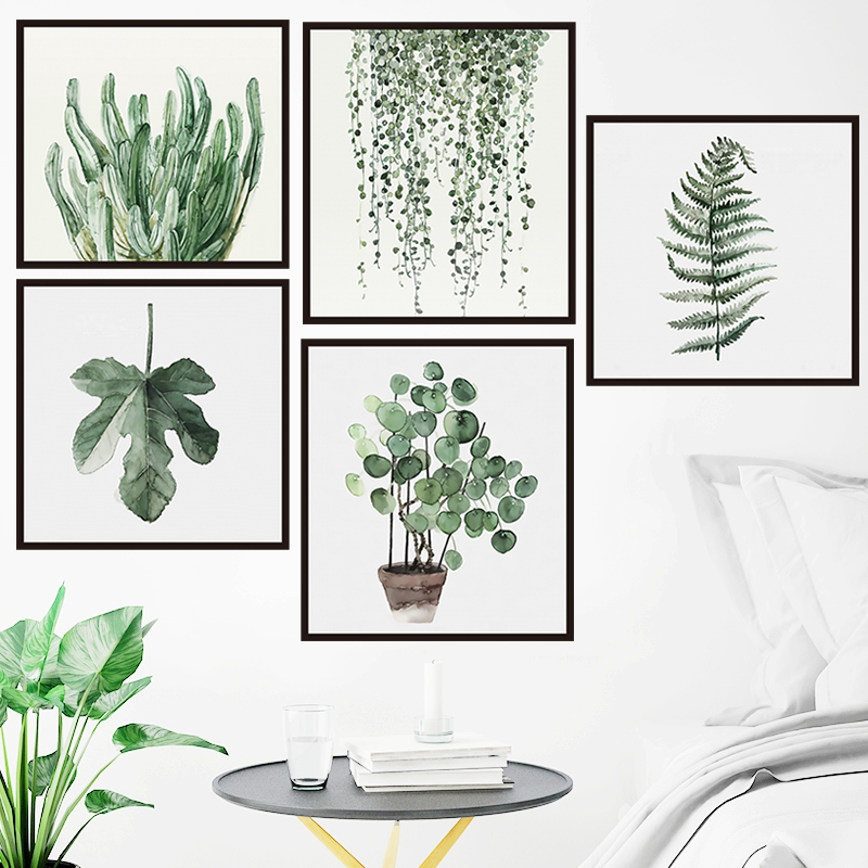 Decal dán tường Sticker dán tường in chất lượng cao có keo mặt sau mẫu hoa lá phong cách vintage ZH53