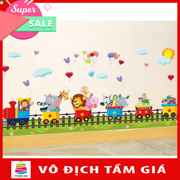 Decal dán tường đoàn tàu sở thú AM7123-kiddecals