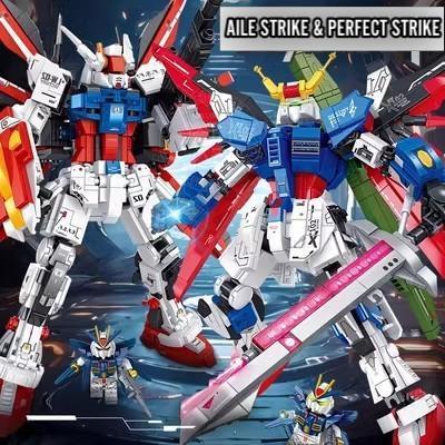 Bộ đồ chơi lắp ghép Gundam Aile Strike và Perfect Strike siêu to chất liệu ABS cao cấp với 769+ chi tiết ToysationVN