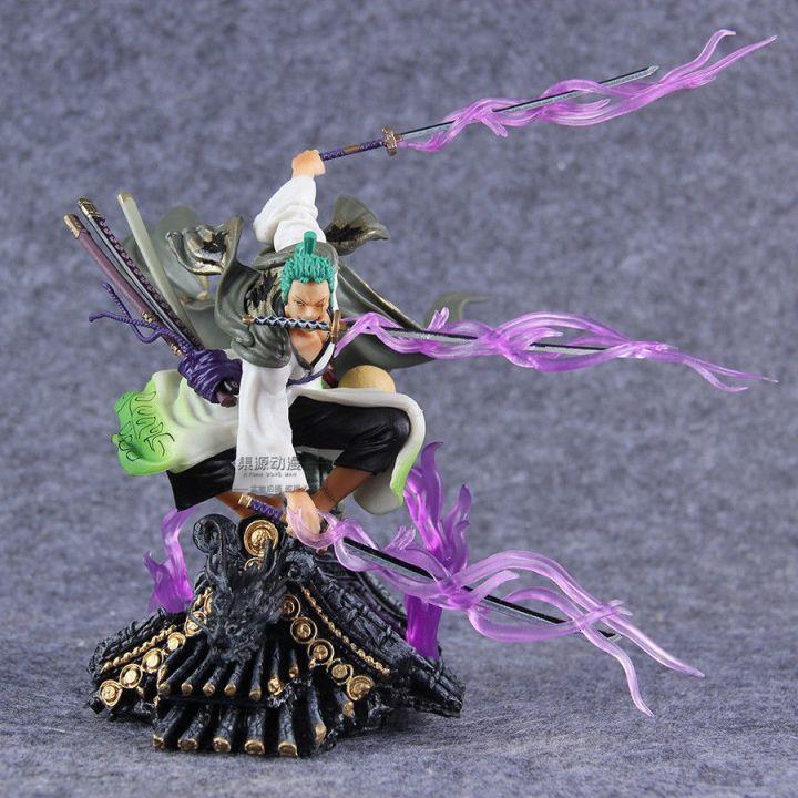 Mô hình Figure One Piece Zoro Wano trên mái nhà đầu rồng full haki có hộp box cực đẹp, mô hình one piece zoro wano