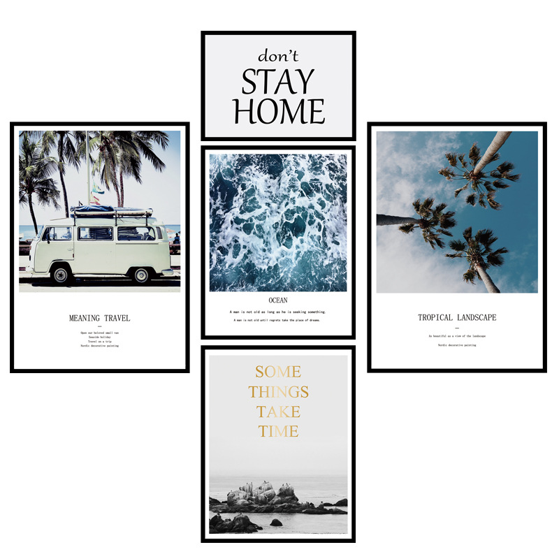 Decal dán tường Sticker dán tường in chất lượng cao có keo mặt sau mẫu hoa lá phong cách Vintage ZH45