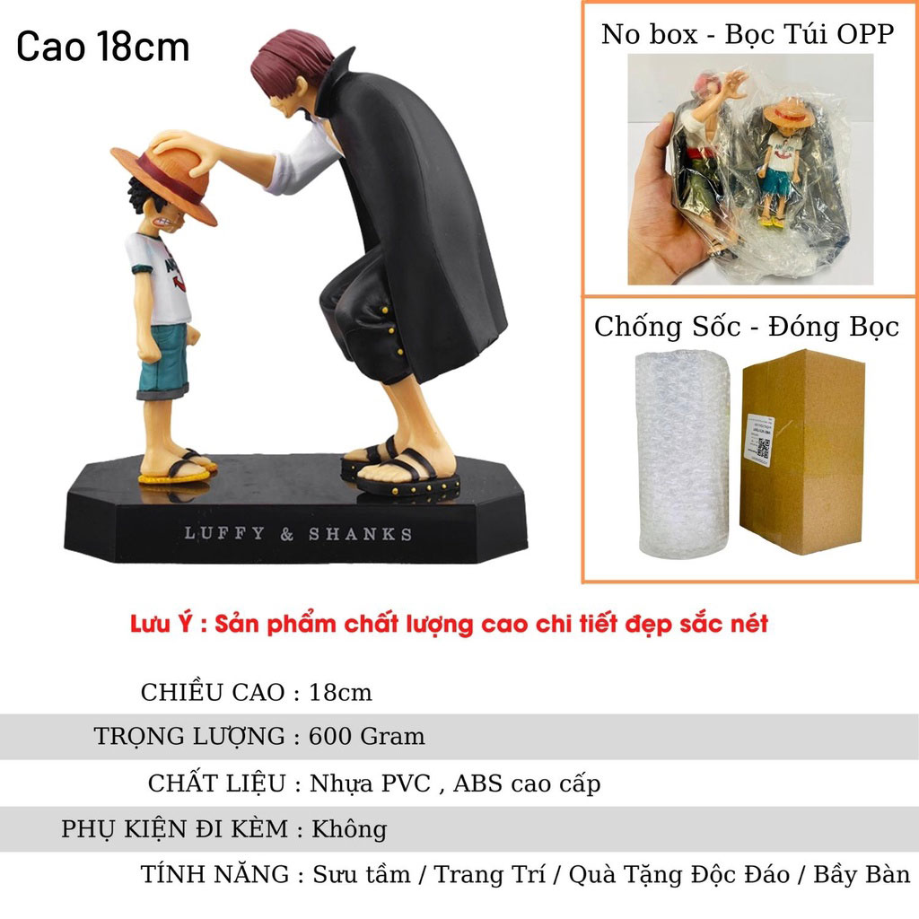Mô hình One Piece Luffy và Shanks tóc đỏ cao 18cm khởi đầu của hành trình làm hải tặc của luffy từ đây ,figure one piece