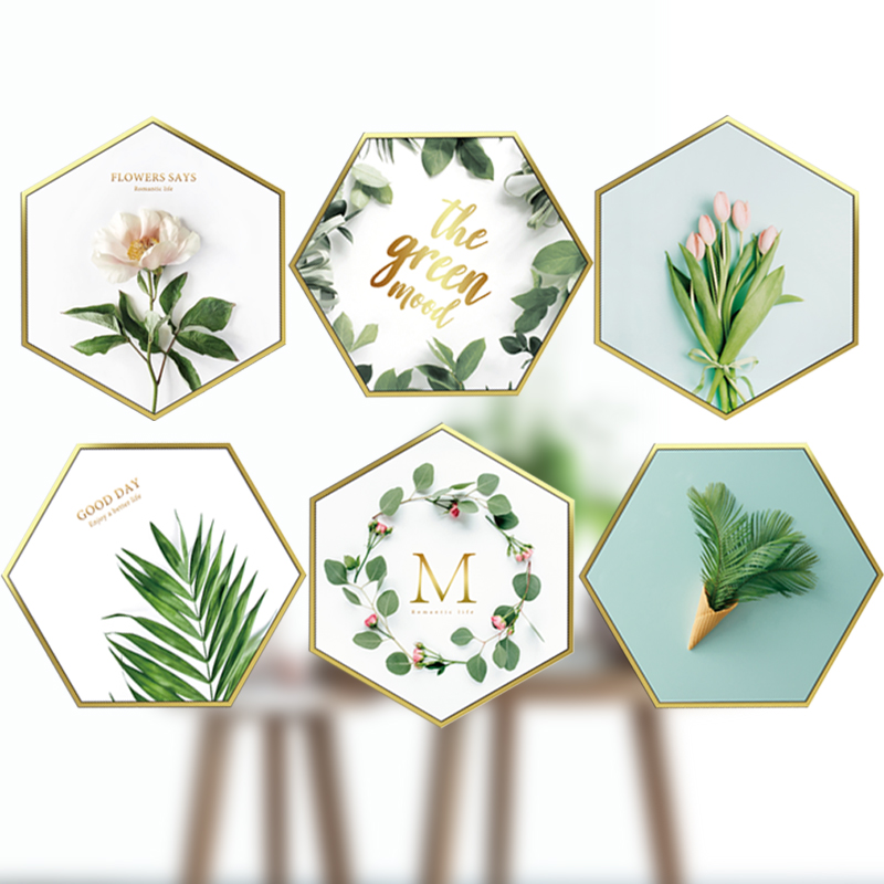 Decal dán tường Sticker dán tường in chất lượng cao có keo mặt sau mẫu hoa lá phong cách Vintage ZH60
