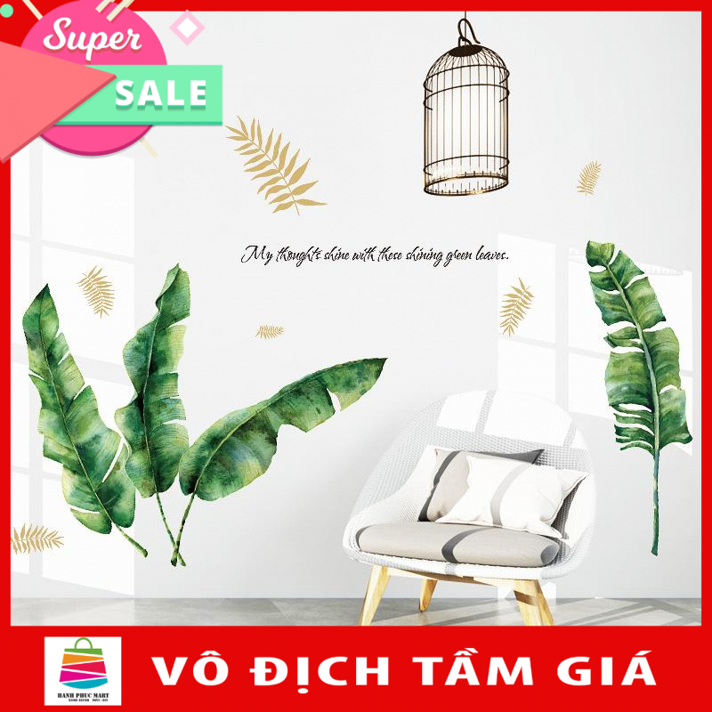 Decal giấy dán tường Lá chuối  SK9359