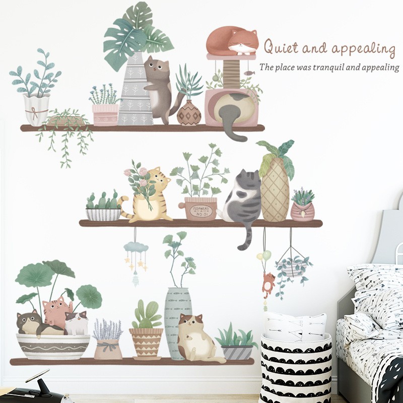 Decal dán tường Sticker mẫu hoa lá ZH032
