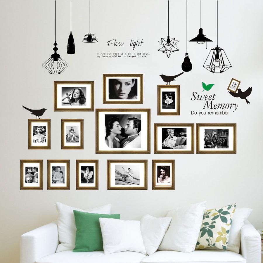 [ Size Lớn ] Decal dán tường kết hợp Đèn dây và khung tranh XH856 +XH5206
