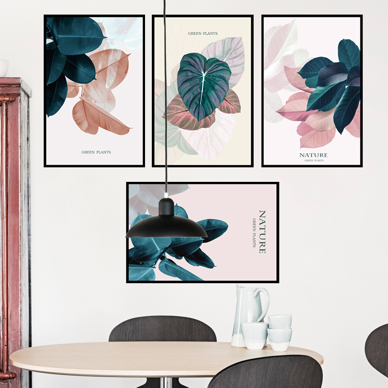 Decal dán tường cho bé Sticker dán tường in chất lượng cao có keo mặt sau mẫu Khung tranh hoa lá ZH84