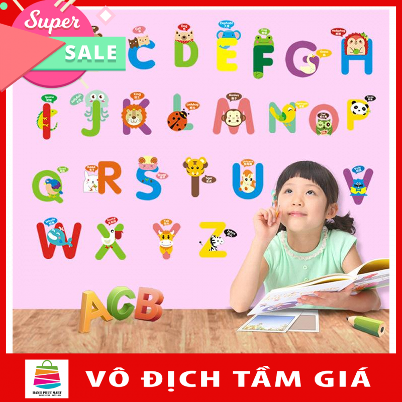 Decal dán tường bảng chữ cái tiếng anh cho bé DLX912C-kiddecals