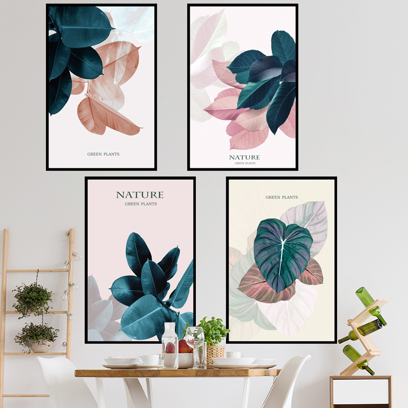 Decal dán tường cho bé Sticker dán tường in chất lượng cao có keo mặt sau mẫu Khung tranh hoa lá ZH84