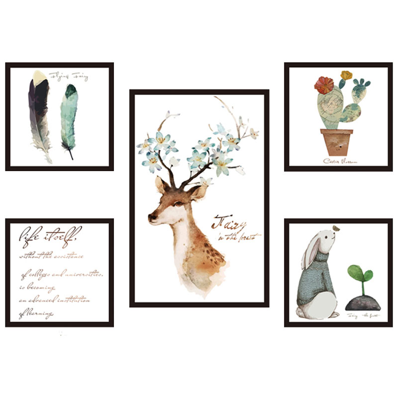 Decal dán tường Sticker dán tường in chất lượng cao có keo mặt sau mẫu Khung tranh phong cách Vintage ZH57
