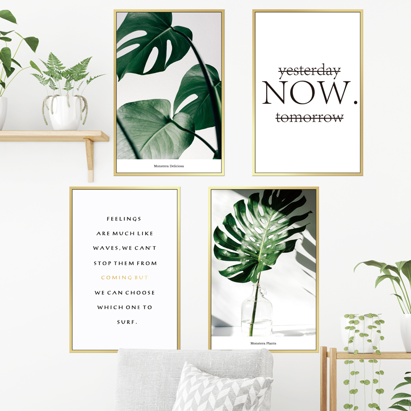 Decal dán tường Sticker dán tường in chất lượng cao có keo mặt sau mẫu hoa lá phong cách Vintage ZH44
