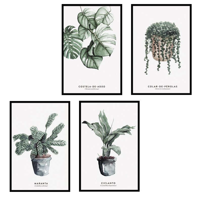 Decal dán tường Sticker dán tường in chất lượng cao có keo mặt sau mẫu hoa lá phong cách Vintage ZH64