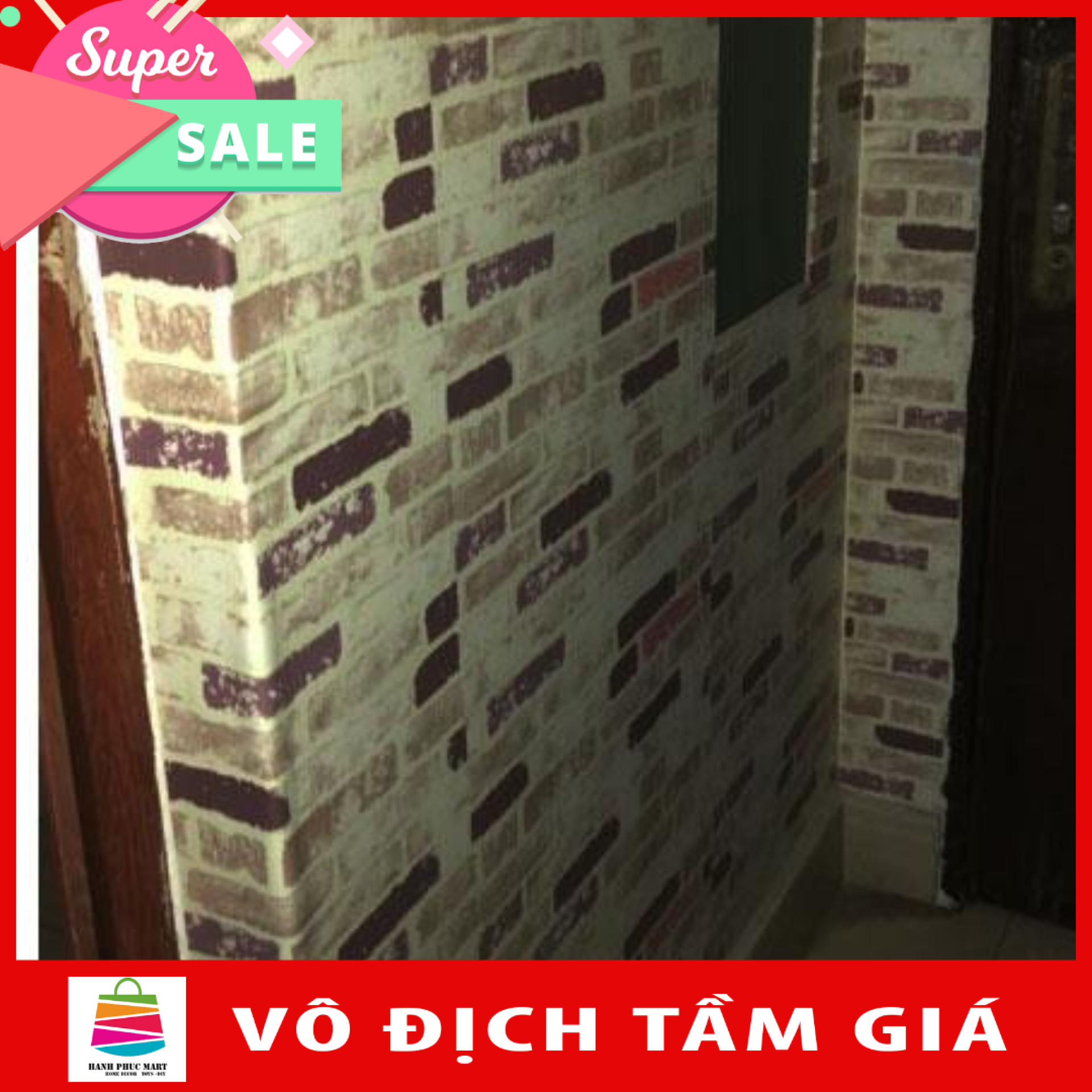 5M Giấy Dán Tường -Decal dán tường  Nền Gạch-HPMWallpaper