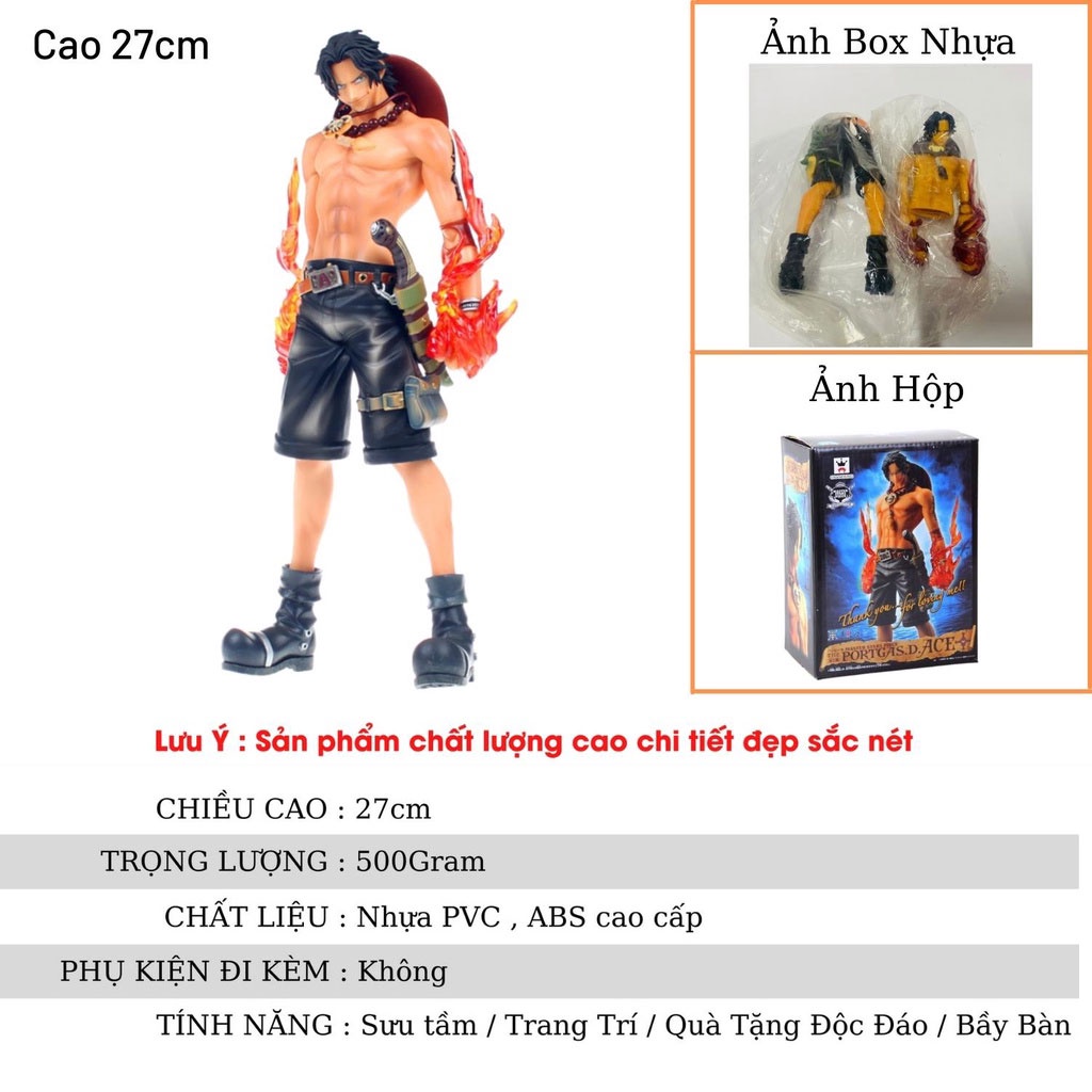 Mô hình One Piece ACE Grandista hàng siêu đẹp cao 27cm trạng thái đứng , figure mô hình one piece