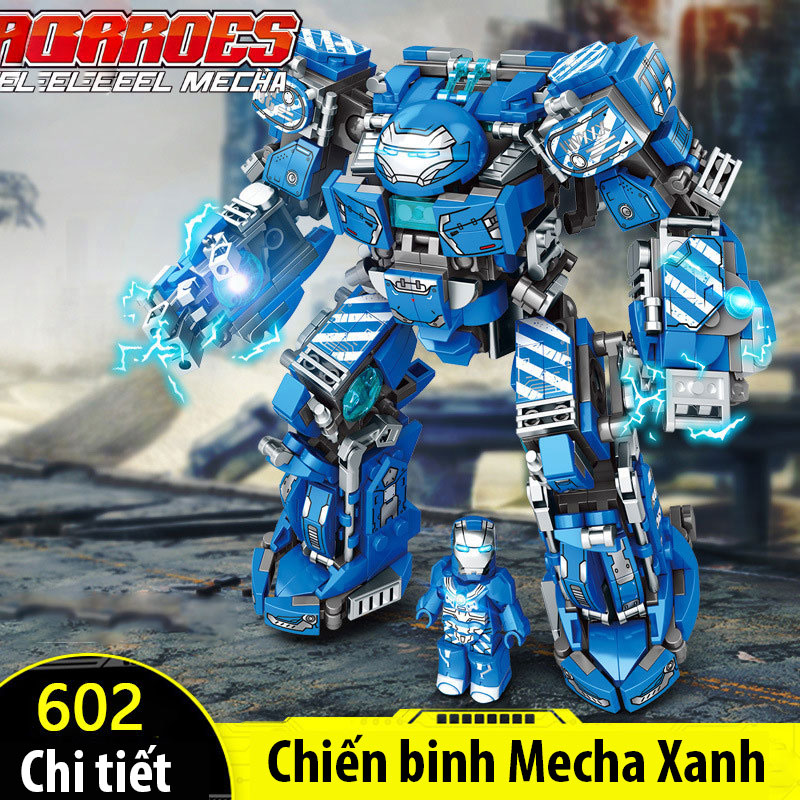 Đồ chơi lắp ráp trẻ em bằng nhựa ABS an toàn -Marvel Super Heroes SIEU ROBOT BẢO VỆ TRÁI ĐẤT- LEGO STYLE