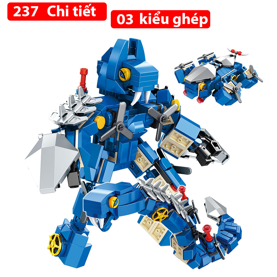 Bộ đồ chơi lắp ráp kiểu Lego Mẫu 12 con giáp có thể ráp thành Robot với hơn 200 chi tiết chất liệu nhựa ABS Cao cấp