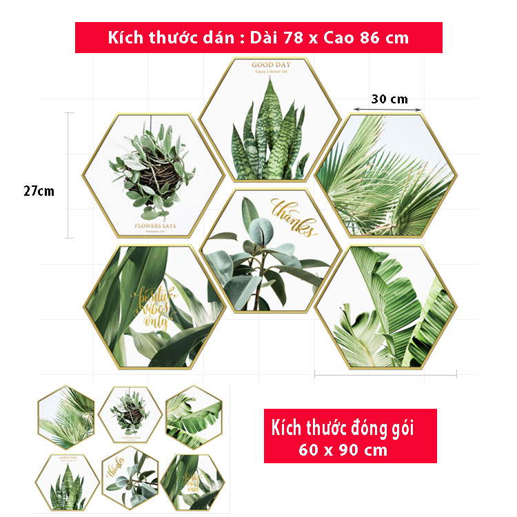 Decal dán tường Sticker dán tường in chất lượng cao có keo mặt sau mẫu hoa lá phong cách Vintage ZH48