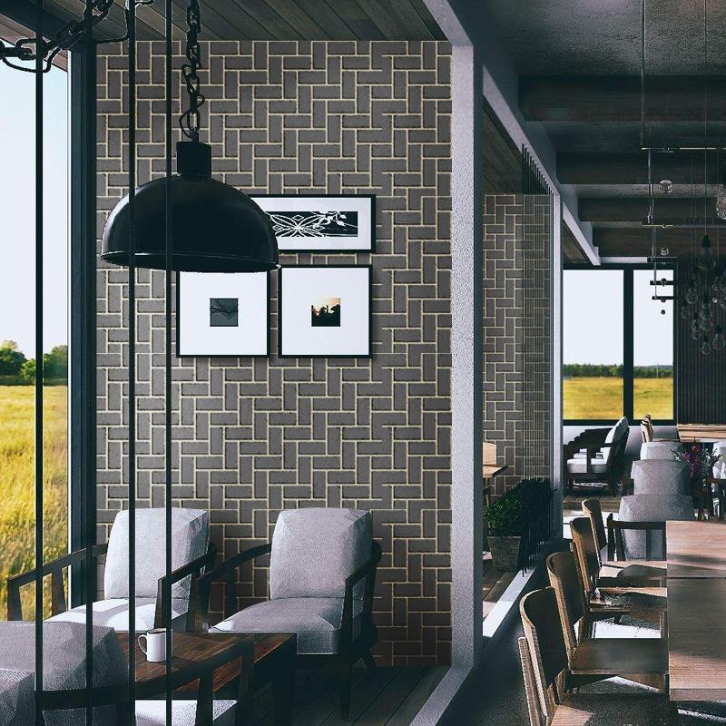 Giấy dán tường Hoạ tiết Gạch nhỏ màu đen Khổ 5M HPMWallpaper